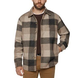 Banana Republic Men's Shirt Jacket Tan Plaid, Size Small (New)